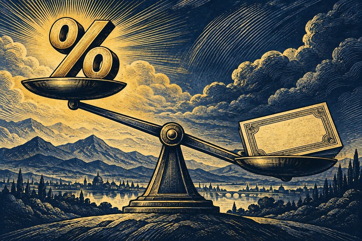 AI-generated editorial illustration: The price–yield relationship. Conceptual metaphor, not documentary evidence.