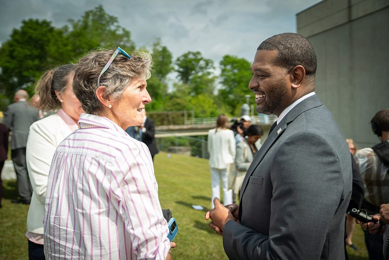 EPA’s April 10, 2024 announcement of national PFAS drinking-water standards in Fayetteville, North Carolina. Documentary photograph; original source credited to U.S. Environmental Protection Agency.