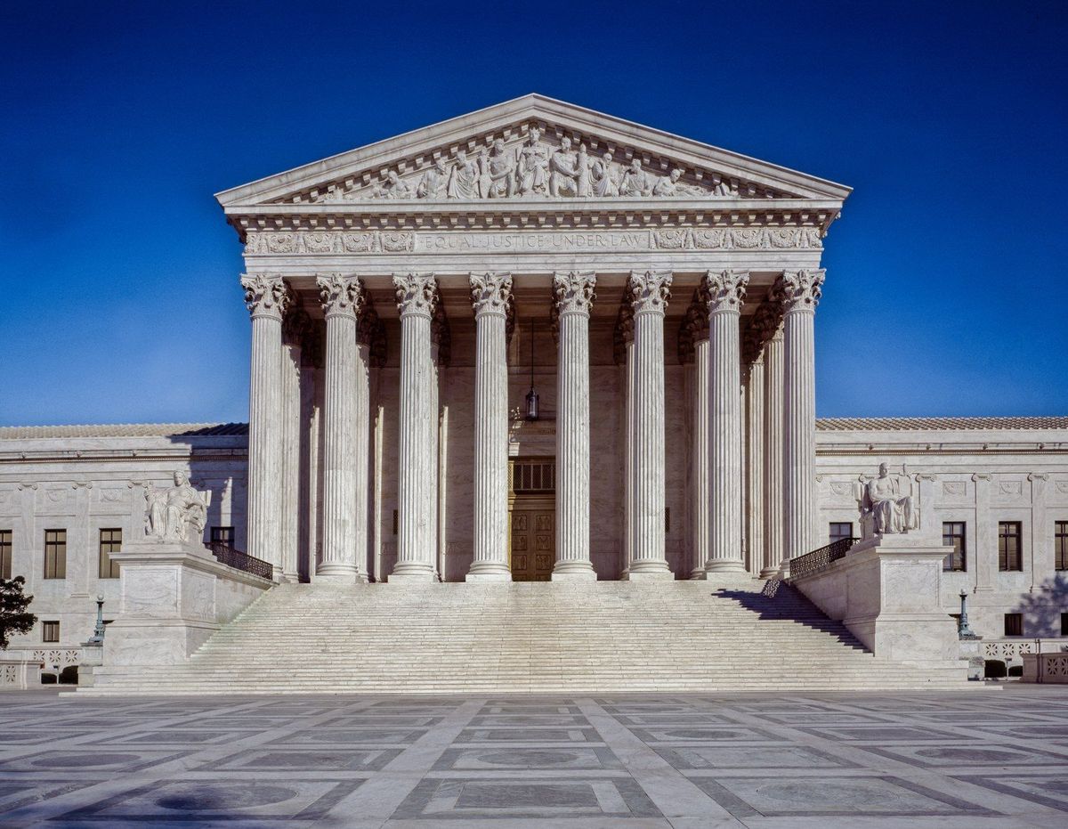 Archival photograph of the U.S. Supreme Court building by Carol M. Highsmith, cataloged between 1980 and 2006.
