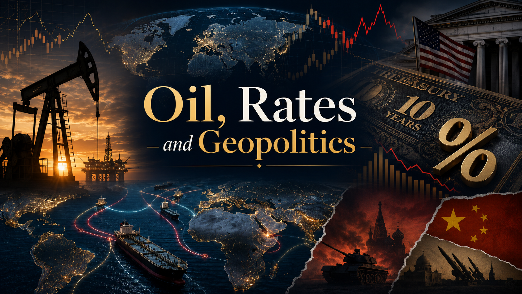 Oil production, shipping routes, Treasury yields, market charts and global geopolitical risks